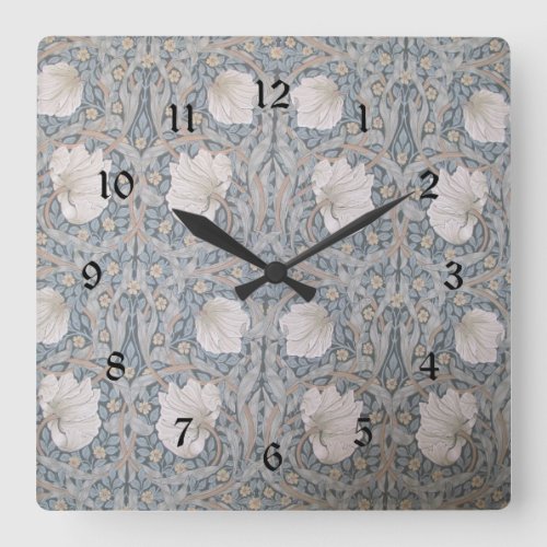 William Morris vintage design Pimpernel  Square Wall Clock