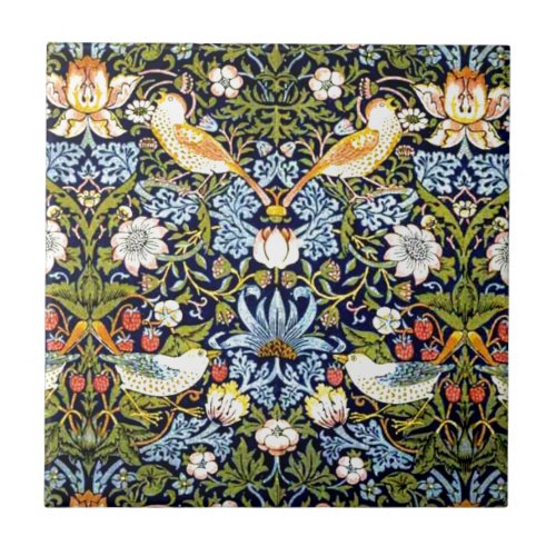 William Morris vintage design _ Strawberry Thief Tile