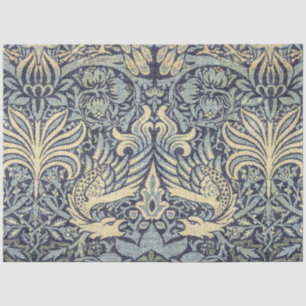 William Morris Vintage Dragon Blue Decoupage  Tissue Paper