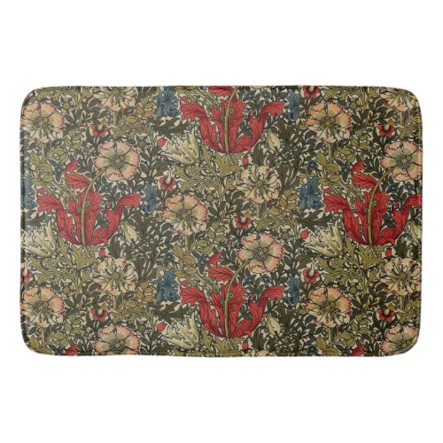 William Morris Vintage Elegant Floral Pattern  Bath Mat