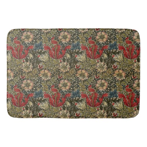William Morris Vintage Elegant Floral Pattern  Bath Mat