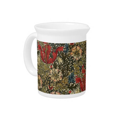 William Morris Vintage Elegant Floral Pattern  Beverage Pitcher