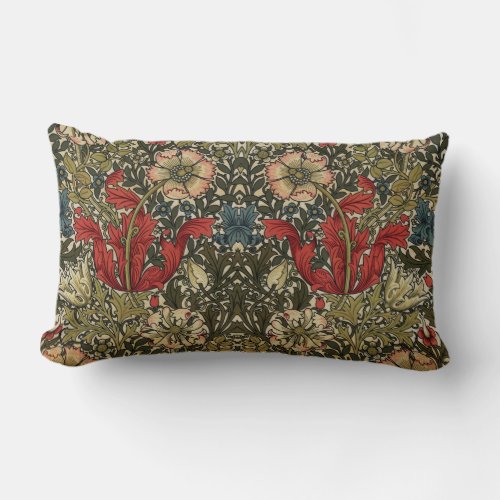 William Morris Vintage Elegant Floral Pattern  Lumbar Pillow