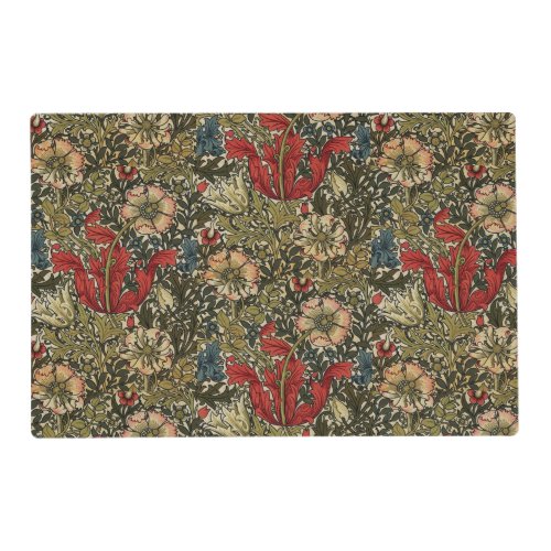 William Morris Vintage Elegant Floral Pattern  Placemat