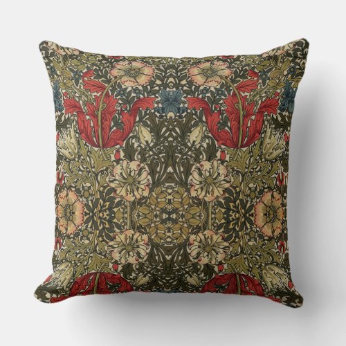 William Morris Vintage Elegant Floral Pattern  Throw Pillow
