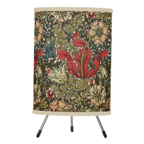 William Morris Vintage Elegant Floral Pattern  Tripod Lamp