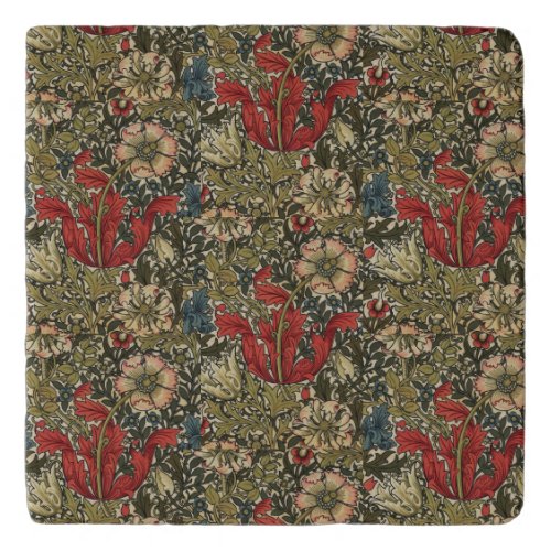 William Morris Vintage Elegant Floral Pattern  Trivet