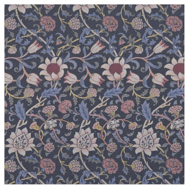 William Morris Vintage Evenlode Pattern Fabric (Close Up)