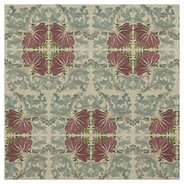 William Morris Vintage Floral & Acanthus Pattern Fabric (Swatch)