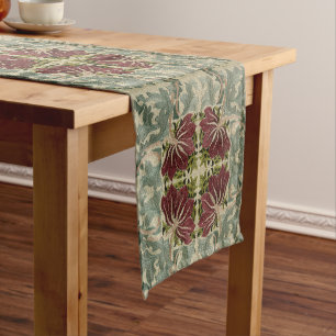 William Morris Vintage Floral & Acanthus Pattern Short Table Runner
