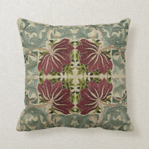 William Morris Vintage Floral & Acanthus Pattern Throw Pillow