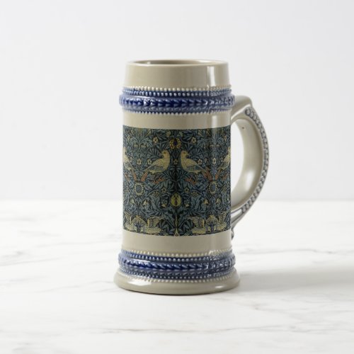 William Morris Vintage Floral Bird  Beer Stein