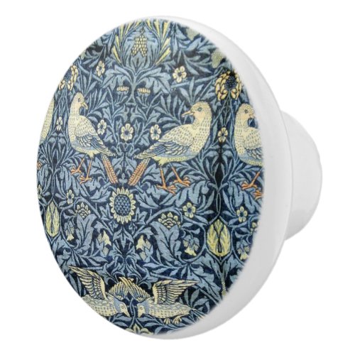 William Morris Vintage Floral Bird Ceramic Knob