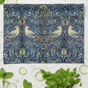 William Morris Vintage Floral Bird  Kitchen Towel
