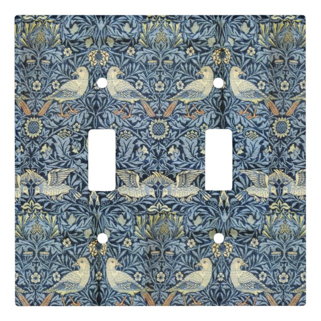 William Morris Vintage Floral Bird Light Switch Cover (Front)
