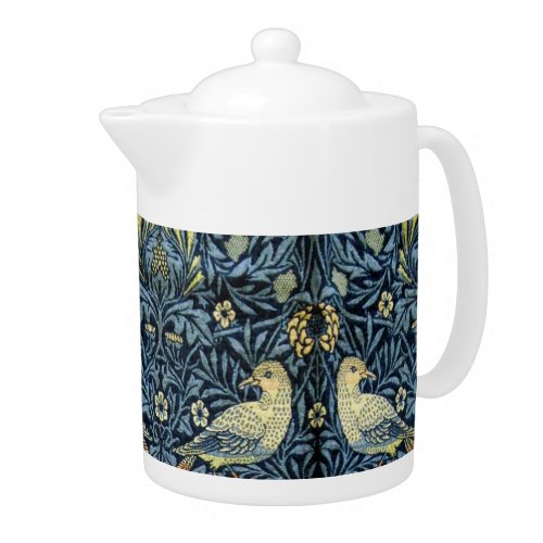 William Morris Vintage Floral Bird  Teapot