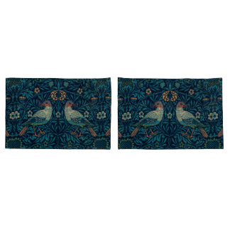William Morris Vintage Floral Birds Pillow Case