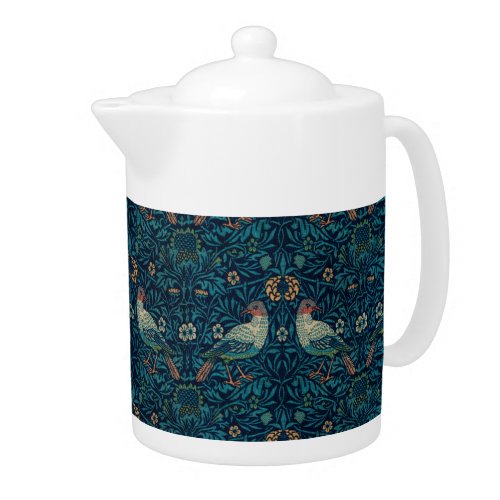 William Morris Vintage Floral Birds Teapot