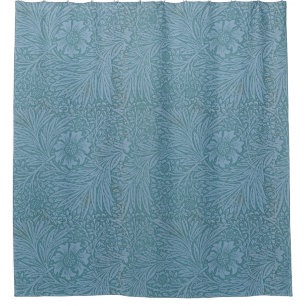 William Morris Vintage floral Blue Flowers Shower Curtain