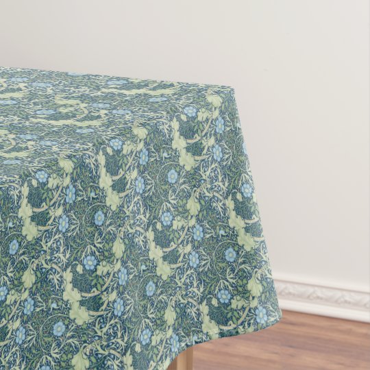 William Morris Vintage Floral Blue Green Seaweed Tablecloth | Zazzle.com