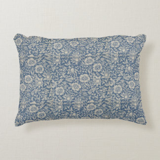 William Morris Vintage Floral Blue Mallow Accent Pillow