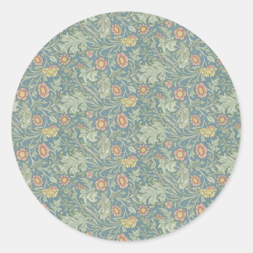 William Morris Vintage Floral Double Bough Classic Round Sticker