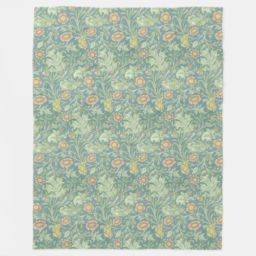 William Morris Vintage Floral Double Boughs Fleece Blanket