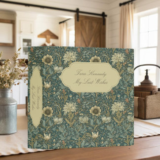 William Morris Vintage Floral End of Life Planner 3 Ring Binder