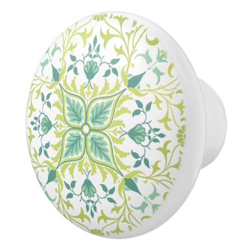 William Morris Vintage Floral  Leaf Pattern Ceramic Knob