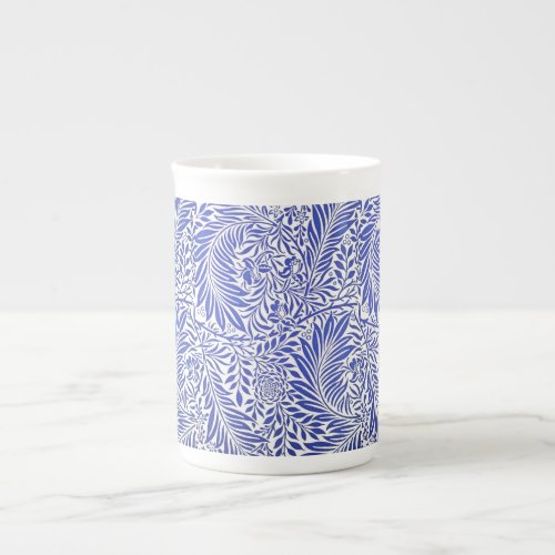 William Morris Vintage Floral Pattern Blue White   Bone China Mug