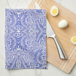 William Morris Vintage Floral Pattern Blue White   Kitchen Towel
