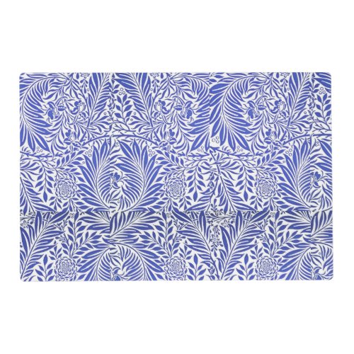 William Morris Vintage Floral Pattern Blue White   Placemat