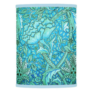 William Morris Vintage Floral Pattern Flowers Blue Lamp Shade