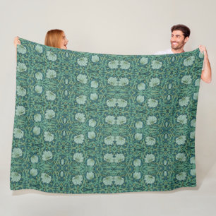 William Morris Vintage Floral Pattern Pimpernel Fleece Blanket