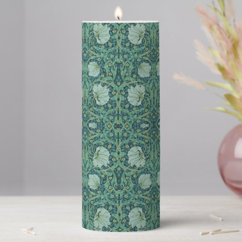 William Morris Vintage Floral Pattern Pimpernel Pillar Candle