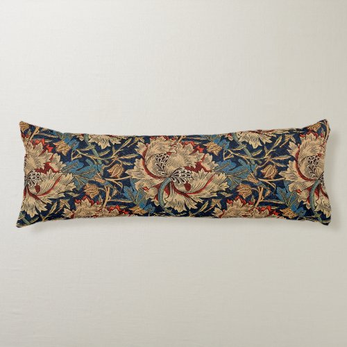 William Morris Vintage Floral Pattern Red Blue     Body Pillow