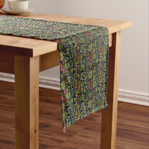 William Morris Vintage Floral Pattern Red Blue Long Table Runner