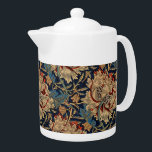 William Morris Vintage Floral Pattern Red Blue     Teapot<br><div class="desc">The design on this product was inspired by an 1876 printed fabric designed by William Morris a well-known British textile designer and manufacturer who lived from 1834 to 1896. Morris was a major contributor to the revival of traditional British textile arts and methods of production. He is recognized as one...</div>