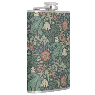 William Morris Vintage Floral Pink Green Compton Flask