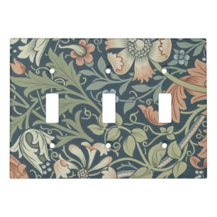 William Morris Vintage Floral Pink Green Compton Light Switch Cover