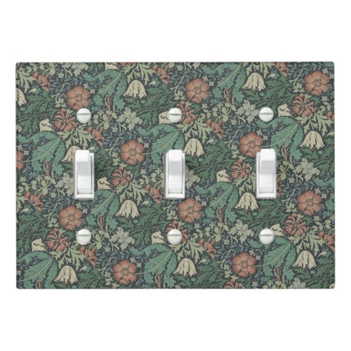 William Morris Vintage Floral Pink Green Compton   Light Switch Cover
