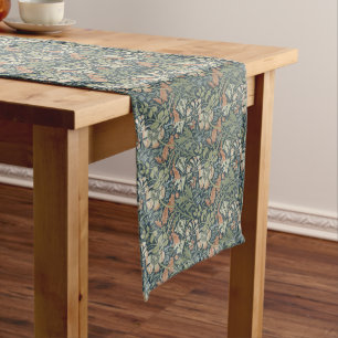 William Morris Vintage Floral Pink Green Compton Long Table Runner