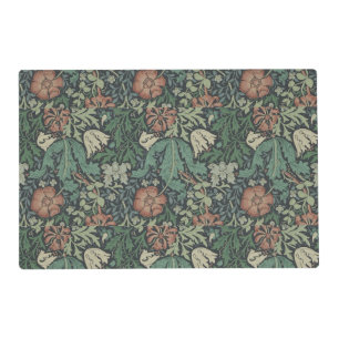 William Morris Vintage Floral Pink Green Compton   Placemat