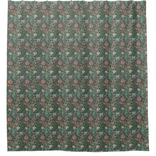 William Morris Vintage Floral Pink Green Compton   Shower Curtain