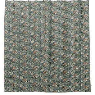 William Morris Vintage Floral Pink Green Compton Shower Curtain