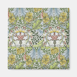 William Morris Vintage Floral Pink Green Myrtle Magnet