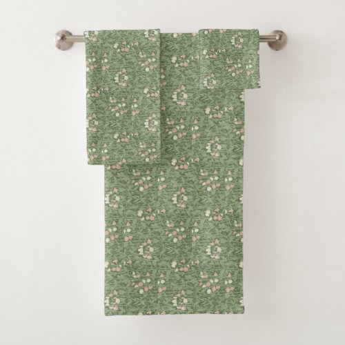 William Morris Vintage Floral Pink Sweat Pea Bath Towel Set