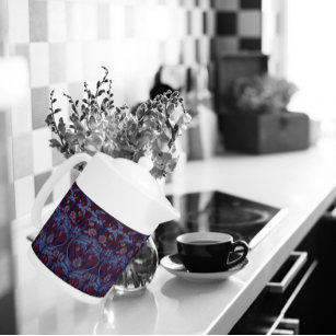 William Morris Vintage Floral Textile Embroidery   Teapot