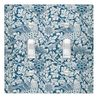 William Morris Vintage Flowers Birds Blue White Light Switch Cover