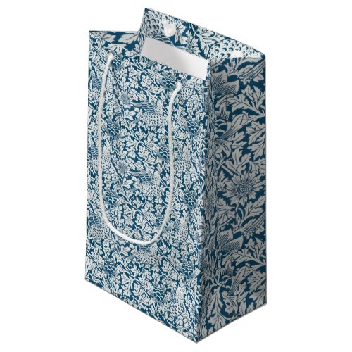 William Morris Vintage Flowers Birds Blue White Small Gift Bag